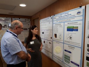 Dana presenting her poster to the President, Prof. Peretz Lavie, during the MNFU 3rd annual meeting